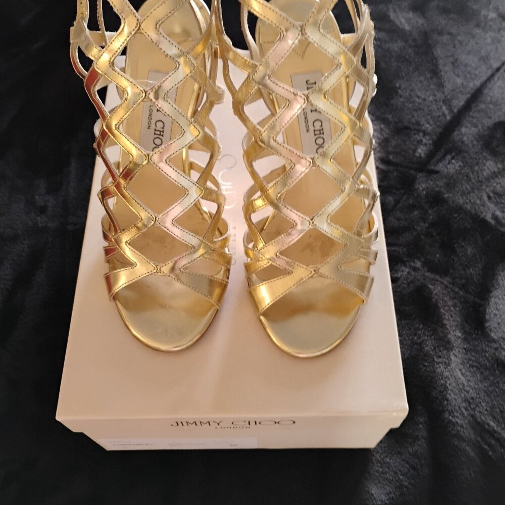 Jimmy choo gold caged sandals size 36 worn once.